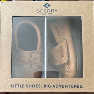 Sperry Kids Tan Leather Moccasin Boat Shoes